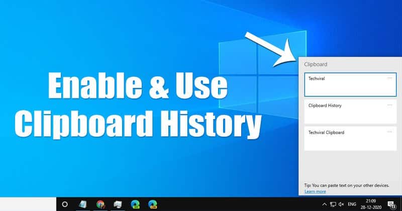How to enable and use clipboard history in windows