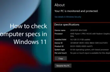 How to Find System Specs in Windows PC